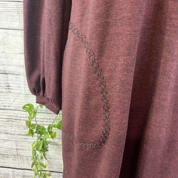Max Studio Dress size Extra Small Burgundy Stretch Jersey Knit Pockets Casual - Picture 10 of 16